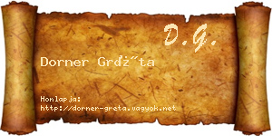 Dorner Gréta névjegykártya